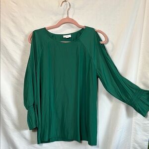 J. Jill Teal Blouse with Open Shoulders